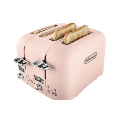 Delonghi CT04PK Argento Flora 4-Slice Pink Toaster