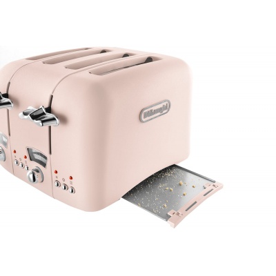 Delonghi CT04PK Argento Flora 4-Slice Pink Toaster