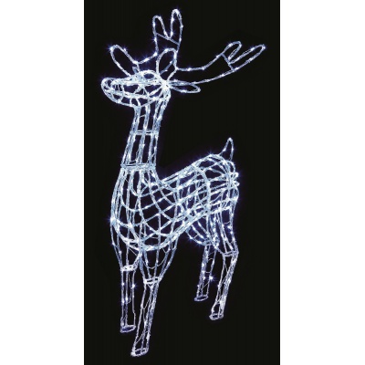 Premier 1.8m Acrylic Standing Reindeer with 360 White LEDs