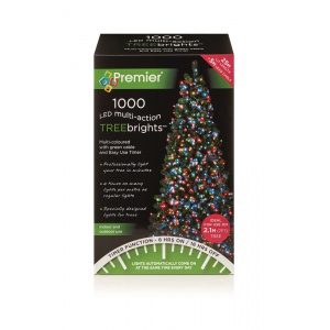 Premier TREEbrights 1000 LED Lights for Christmas Tree Multicoloured