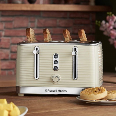Russell Hobbs 24384 Inspire 4 Slice Toaster | Cream