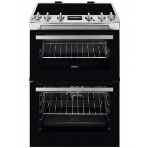 Zanussi ZCV66250XA 60cm Double Oven Electric Cooker With Ceramic Hob - Stainless Steel