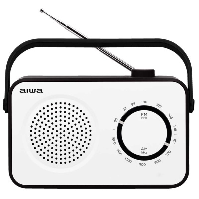 Aiwa White FM Portable Radio R190BW