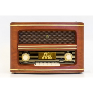GPO Winchester DAB Radio 60 Station Presets LCD Display Wood Finish