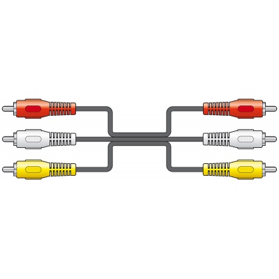 AV Link 3m Three RCA Plugs to Three RCA Plugs Leads 112.074UK