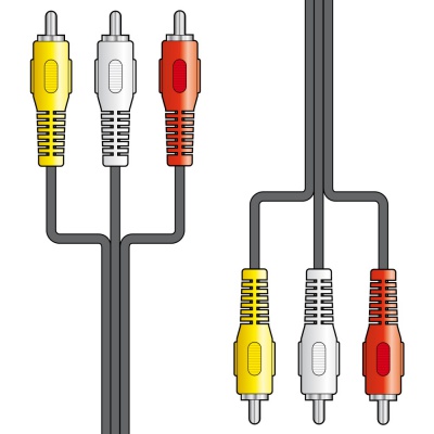 AV Link 112.071 Three RCA Plugs to Three RCA Plugs Lead 1.2M Black