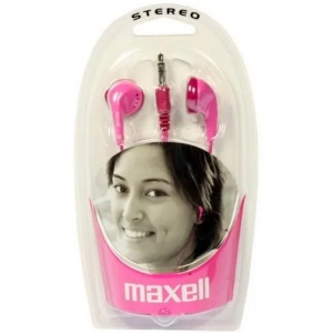 Maxell EB-98P Stereo Ear Buds In Ear Headphones Pink
