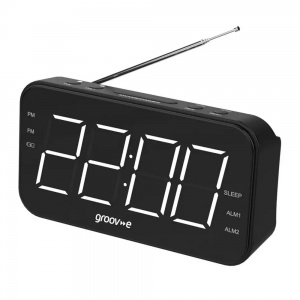 Groov-e GV-CR02-BK Curve Rechargeable Clock Radio Black
