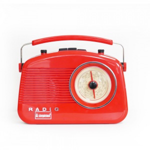 Steepletone Portable Retro Radio BRIGHTONRED