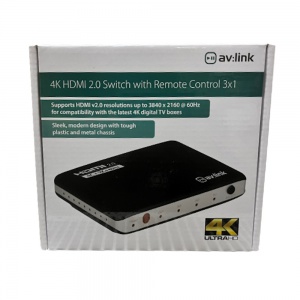 AV Link HDMI 4K Switch with Remote Control 128.841UK