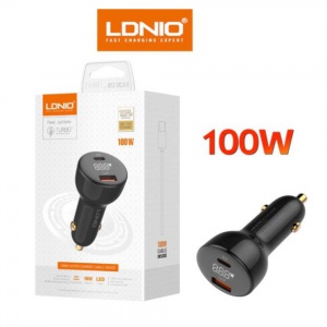 Ldnio 100W Car Charger Dual Port USB and USB-C 600757