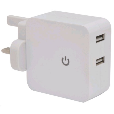 Mercury 421745 Dual Mains USB Charger 2 x 2100mA Ports For Mobile Devices