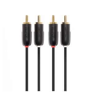 Techlink 710031 2x Phono (RCA) Male to 2x Male Lead, 1m Black