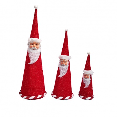 Santa Christmas Cones Set of 3