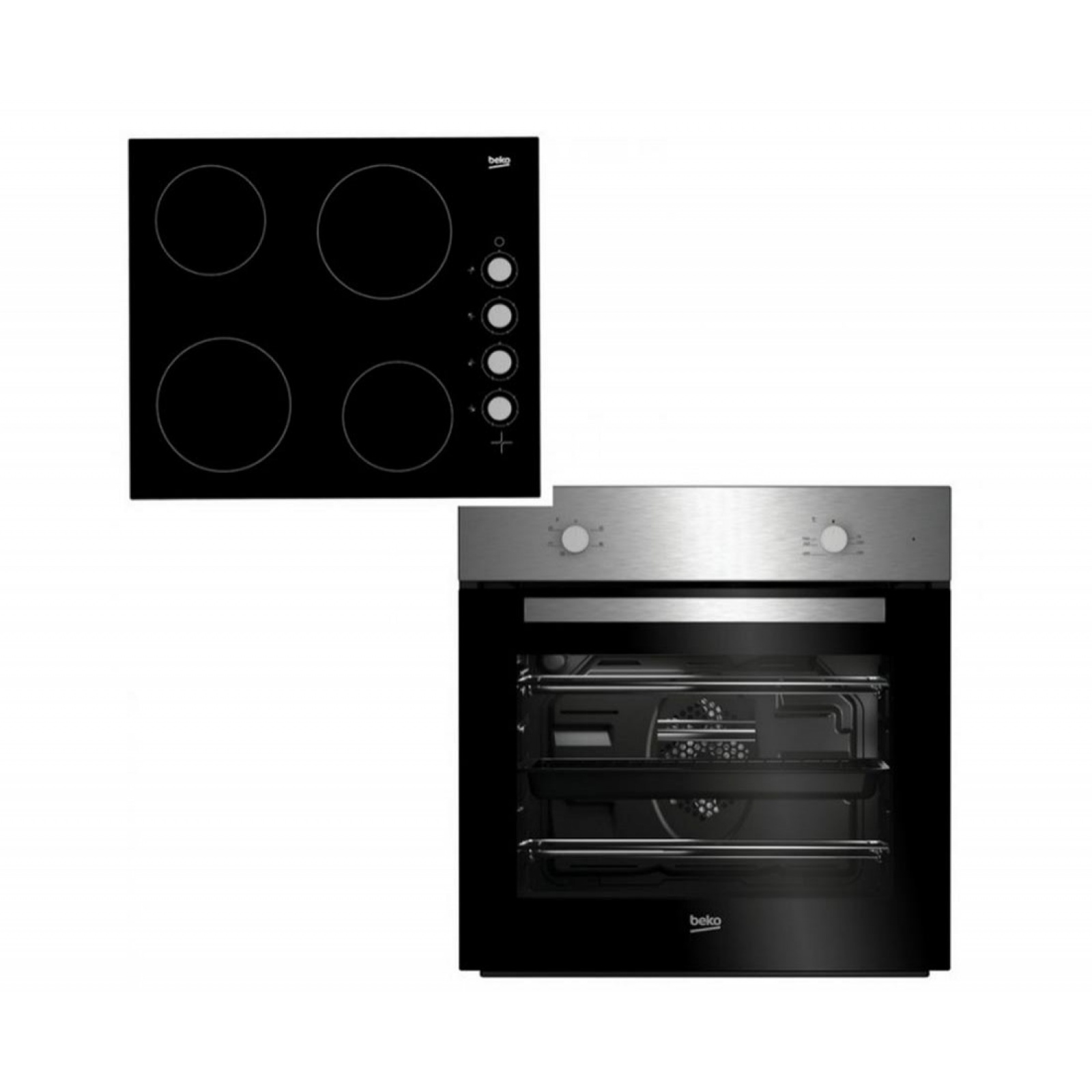 Beko BBSF210SX Built In Fan Oven And Ceramic Hob