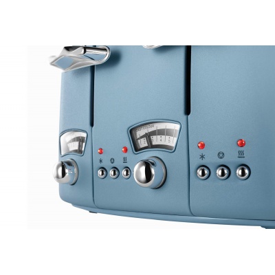 Delonghi CT04AZ Argento Flora 4-Slice Blue Toaster