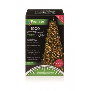 Premier TREEbrights 1000 LED Lights for Christmas Tree Vintage Gold LV162179VG