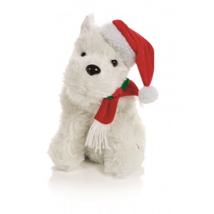 Premier Musical White Terrier Christmas Toy