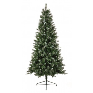 Premier 2.1m Fir Glitter Tipped Green Christmas Tree