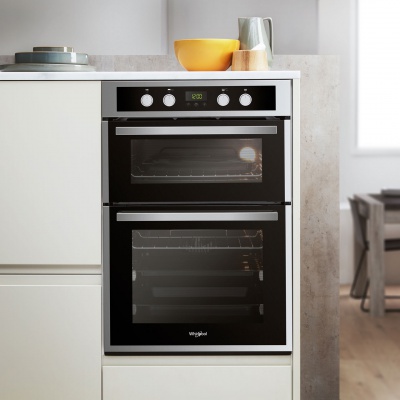 Whirlpool AKL309IX Built-In Double Oven in Inox and Black