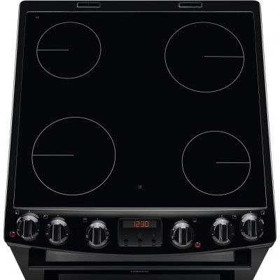 Zanussi ZCV66250BA 60cm Double Oven Electric Cooker With Ceramic Hob - Black