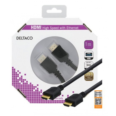 Deltaco HDMI1010K Premium High Speed HDMI 1m 