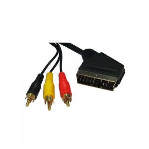 DF Electrical 183418 Scart to 3 Phono Cable 2m