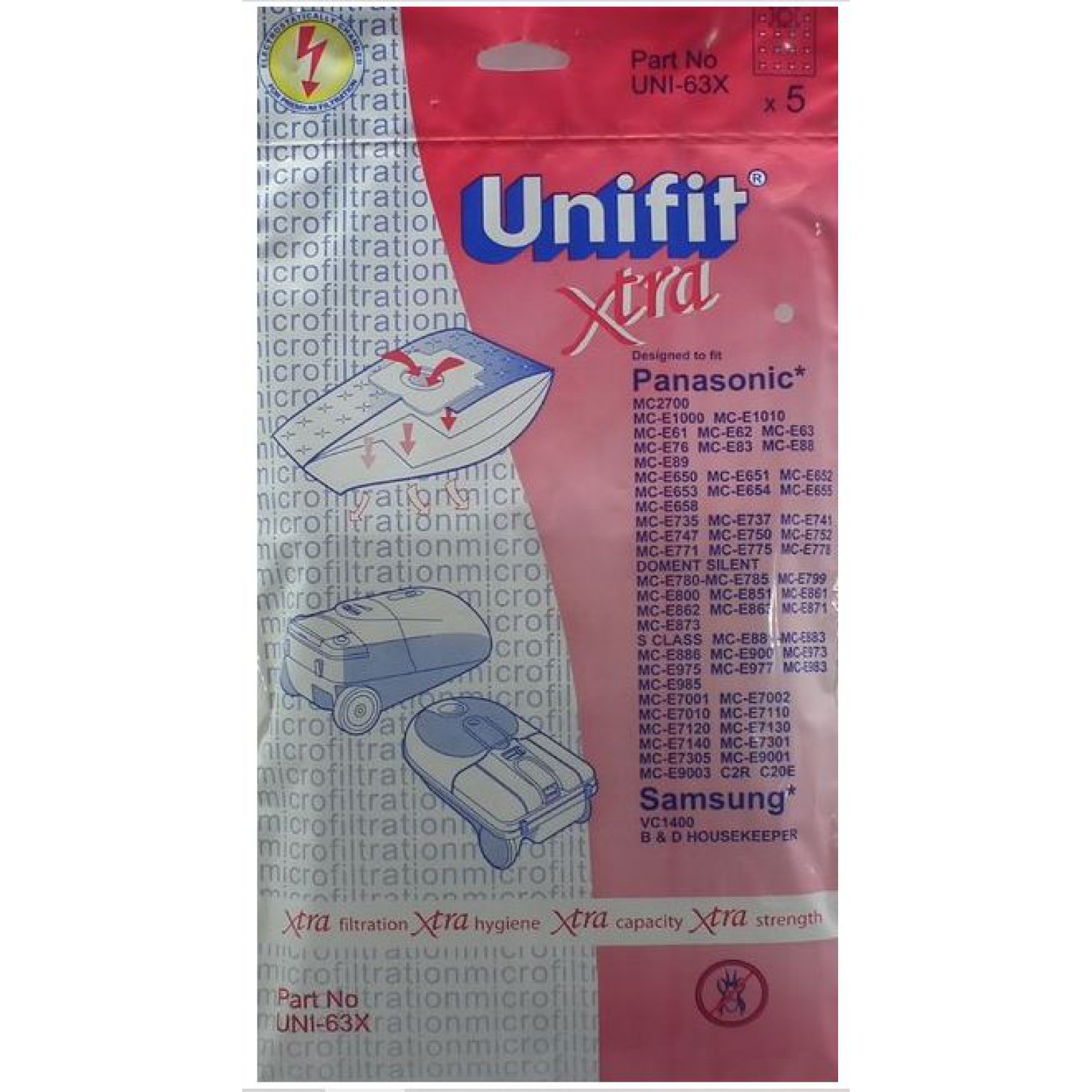 Unifit UNI63X Vacuum Cleaner Bags
