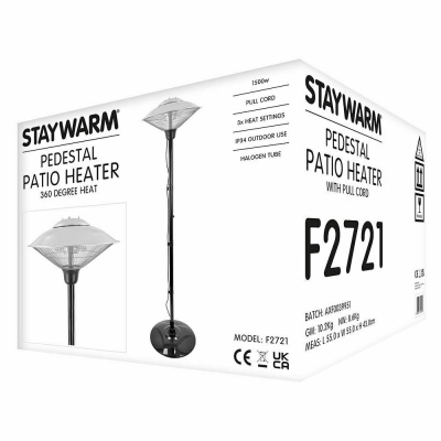 Lloytron Staywarm 1500w 360 Degrees Pedestal Patio Heater F2721