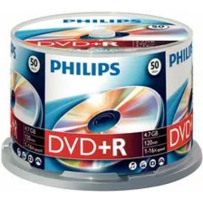 Philips 16x Speed DVD+R Blank DVDs Spindle 50 Pack DR4S6B50F/00