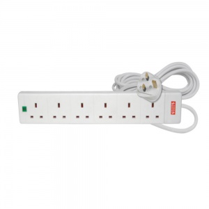 Mercury 429.850UK 6 Gang Extension Leads with Surge Protection