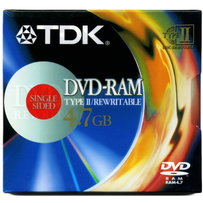TDK DVD-RAM47SY2 DVD RAM 4.7GB 120min TYPE 2 Single Sided