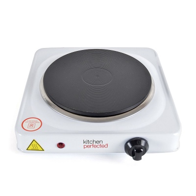 Lloytron E4102WH Kitchen Perfected Cast Iron 185mm Single Hotplate 1500W White