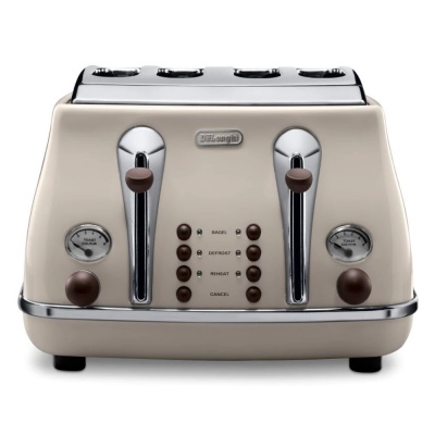 DeLonghi CTOV4003.BG Icona Vintage Cream 4 Slice Toaster