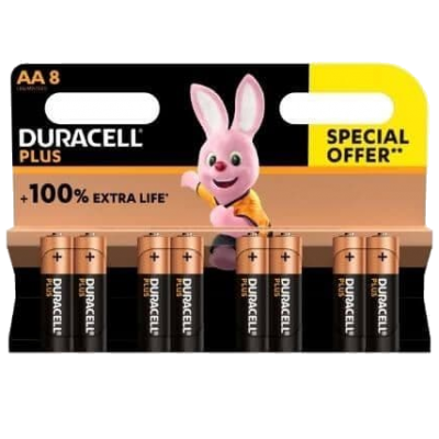 Duracell LR6/MN1500 PLUS AA Batteries x 8