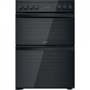 Indesit ID67V9KMB Electric Black 60cm Double Cooker