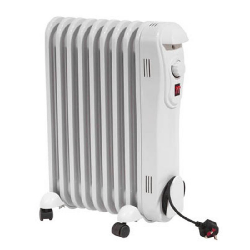 Prem-I-Air White Modern Portable Electric Curved Oil Filled Radiator Heater  -NEW