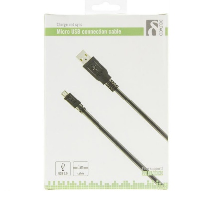 Deltaco Micro USB Cable Black 1m USB301SR