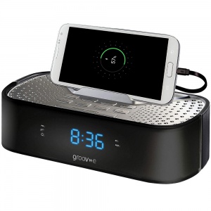 Groove Radio Alarm Clock And Charging Station GVSP406BK