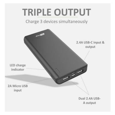 Tech Charge Triple Port Portable Charger TC1751