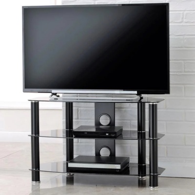 Ttap Vantage Glass TV Stand Black Glass TV-VAN1050-BLK