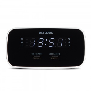 Aiwa Alarm Clock Radio with USB Charging Ports 900064