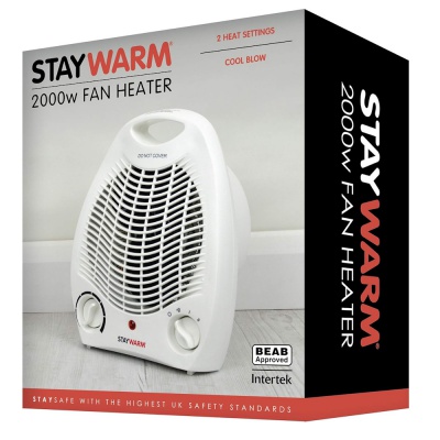 StayWarm 2000w Upright Fan Heater White F2001WH