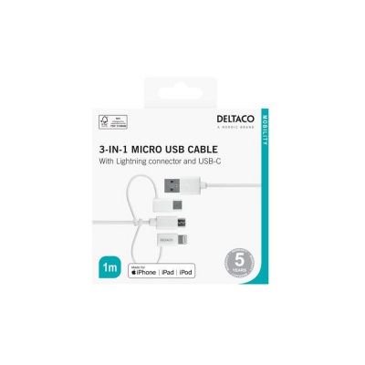 Deltaco Universal Phone Charger Cable ILPH441