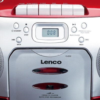 Lenco Radio Cassette CD Player Red SCD-410RD