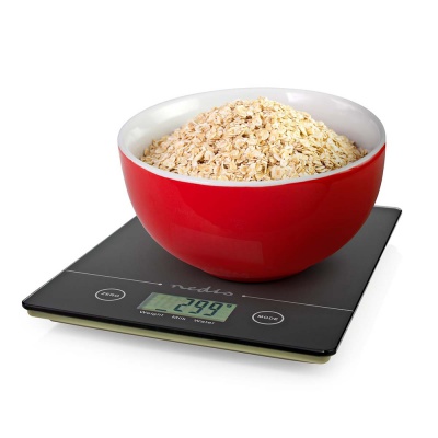 Nedis Digital Kitchen Scales Black Glass KASC620BK