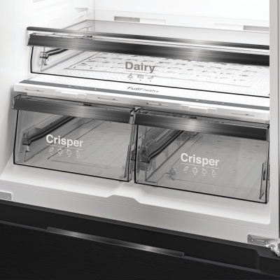 Whirlpool American Fridge Freezer Black WHG2 6513 XK4UK