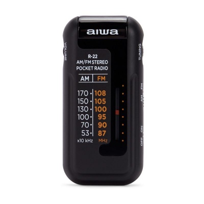 Aiwa Pocket Radio and Earphones R-22BK