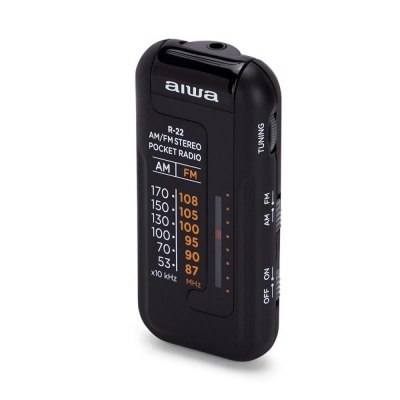 Aiwa Pocket Radio and Earphones R-22BK