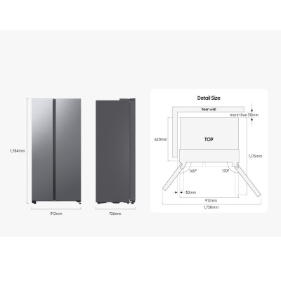 Samsung AI Series 6 Fridge Freezer Silver RS70F64KETEU